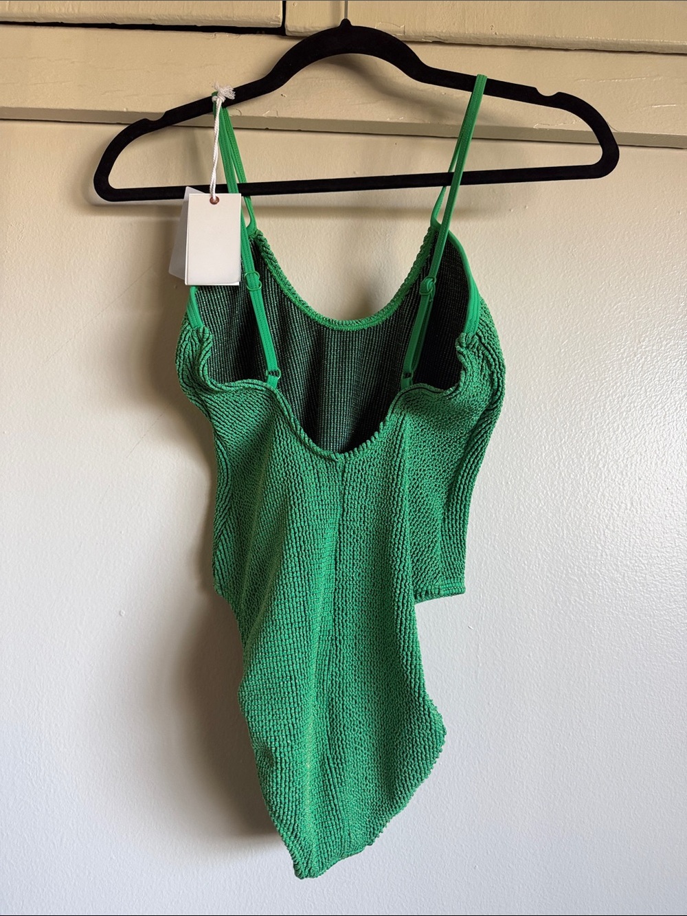 Good American Textured Green Always Fits Sculpt One-Piece Swimsuit NWT - Picture 6 of 10